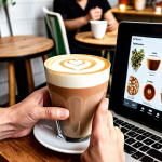 **

A vibrant café scene showcasing a budgeting and forecasting meeting. Focus on the analysis of trends, with a visual representation of increasing demand for vegan options. Tables, charts, and potentially a barista adding almond milk to a cappuccino.

**